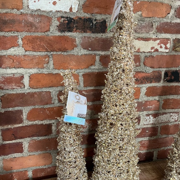 Rachel Zoe Other - Rachel Zoe gold sparkly Christmas trees. One is 30 inches. The smaller one is 18